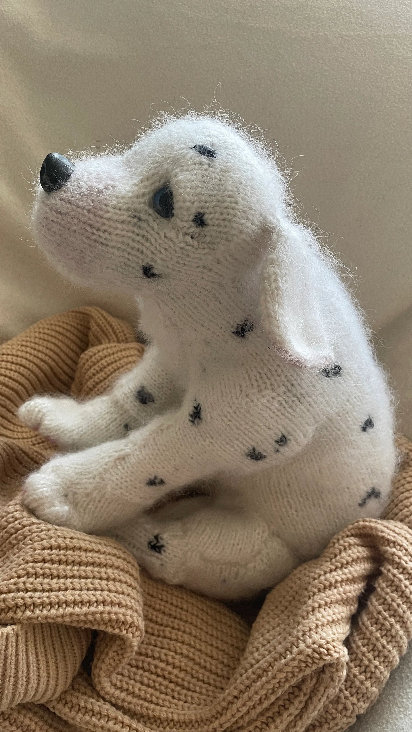 Knitted Dalmatian Puppy Plush