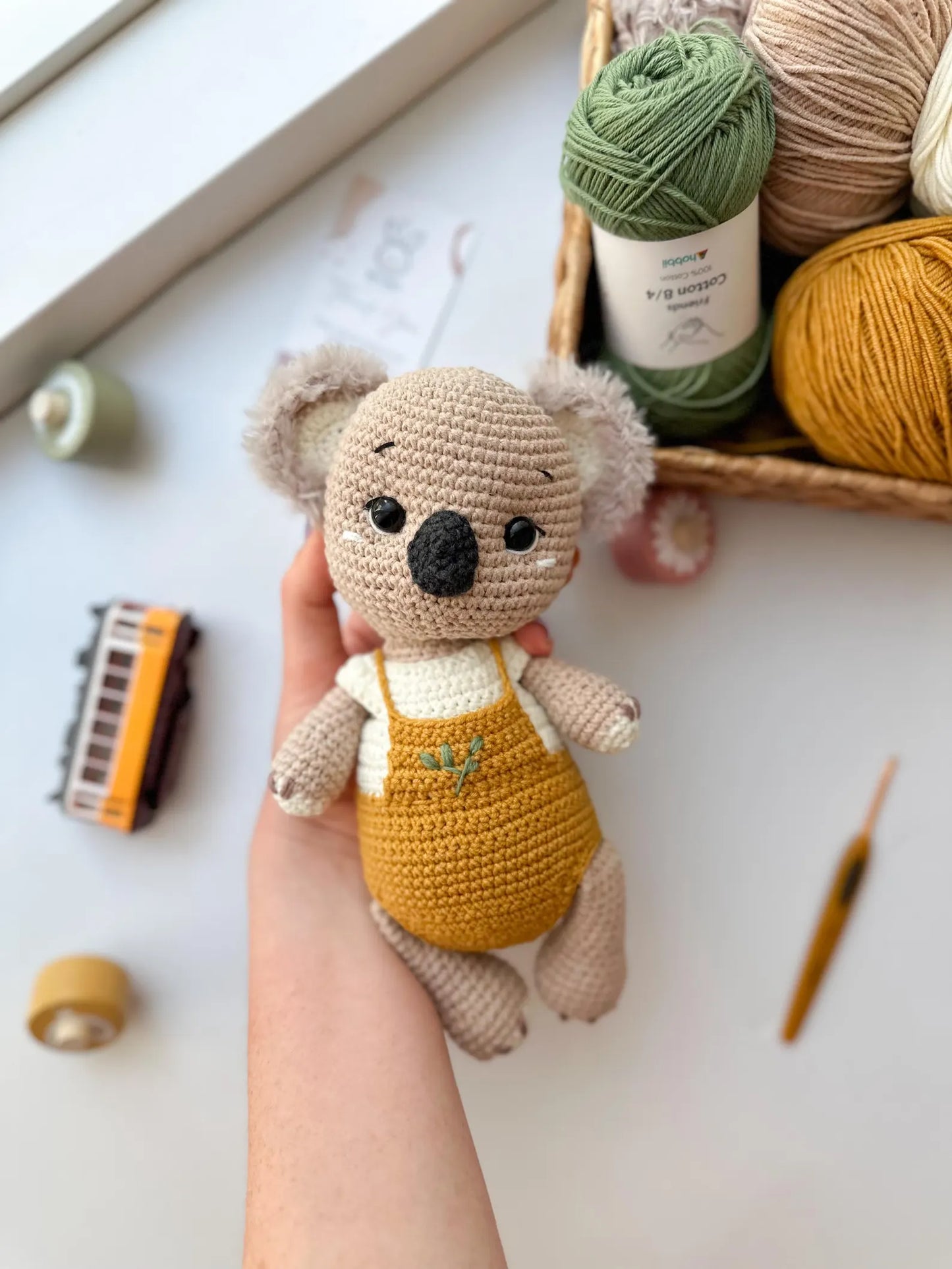 Crochet Koala in Overalls