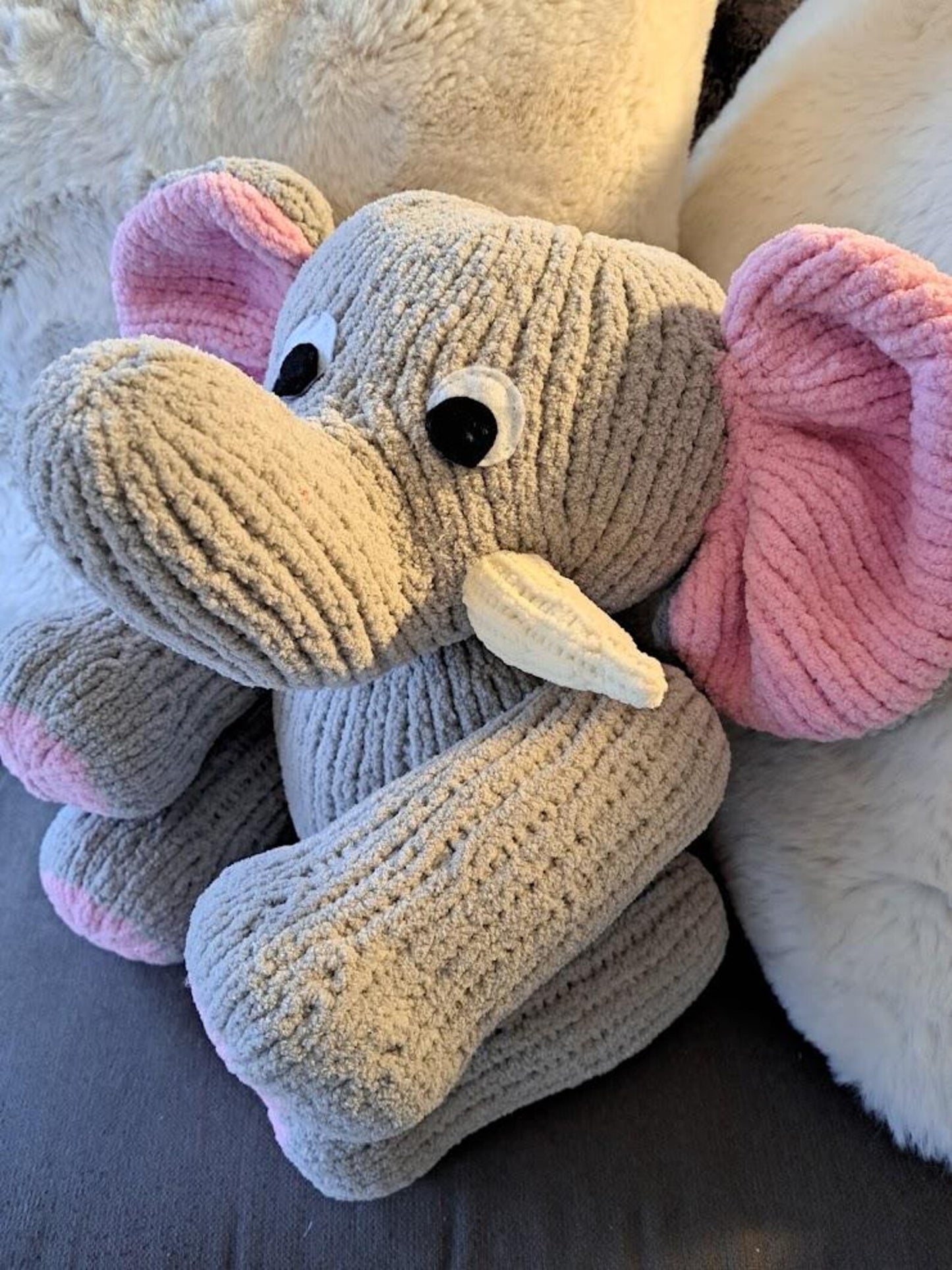 Handcrafted Cuddly Elephant  14 inches