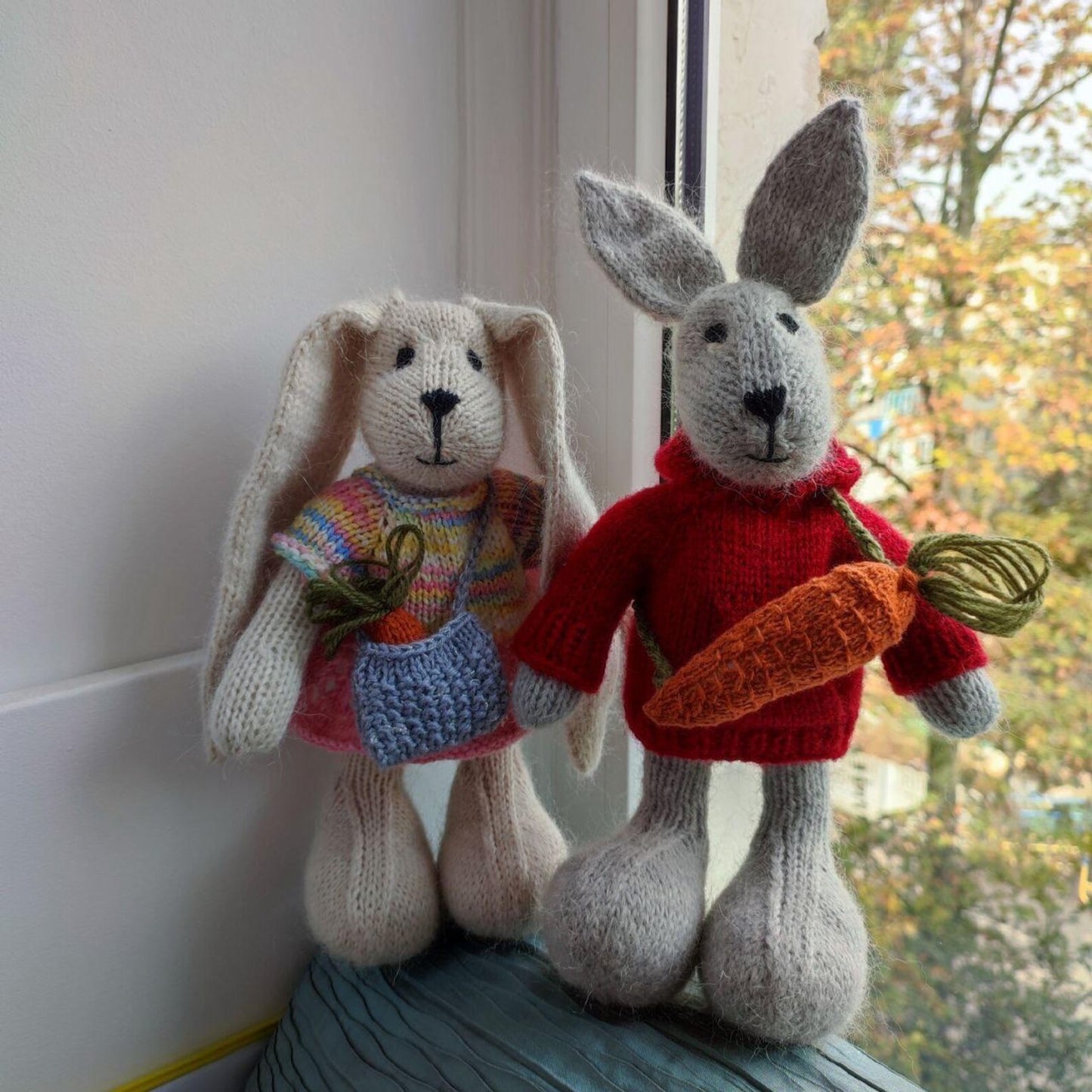 Handmade Knitted Bunny Couple