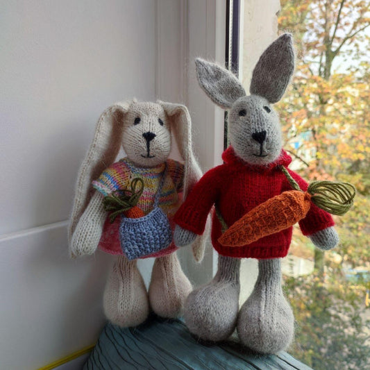 Handmade Knitted Bunny Couple