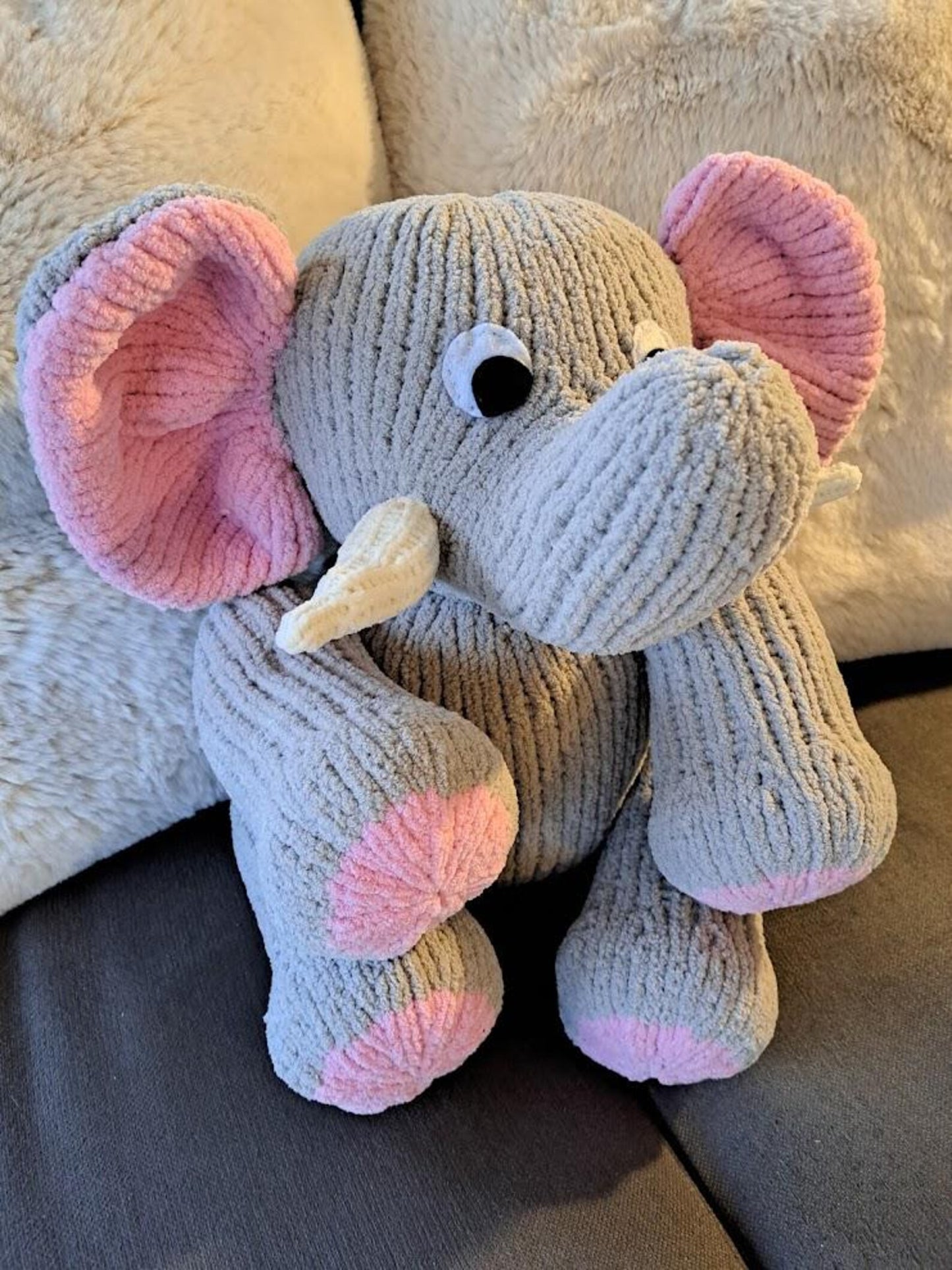 Handcrafted Cuddly Elephant  14 inches