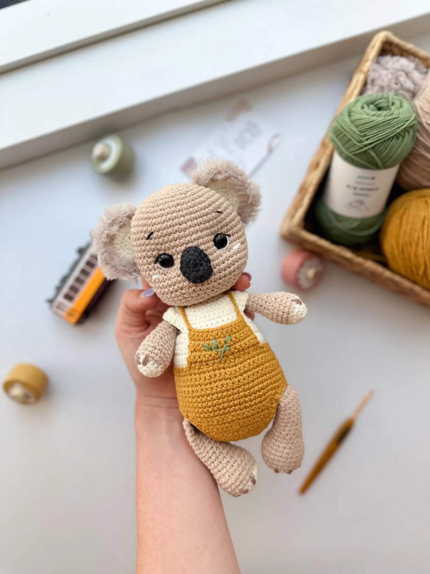 Crochet Koala in Overalls