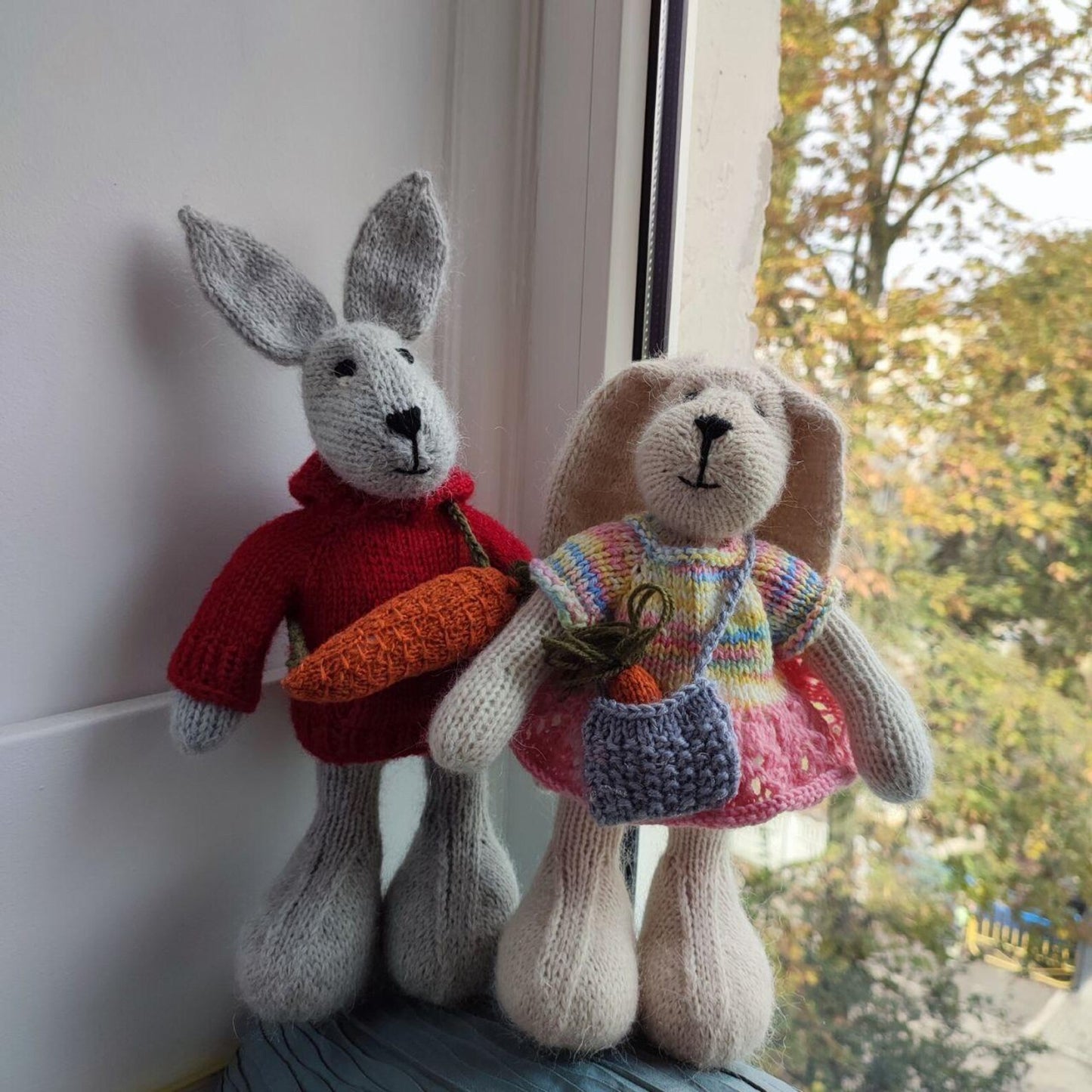 Handmade Knitted Bunny Couple